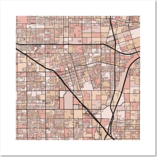 Anaheim Map Pattern in Soft Pink Pastels Posters and Art